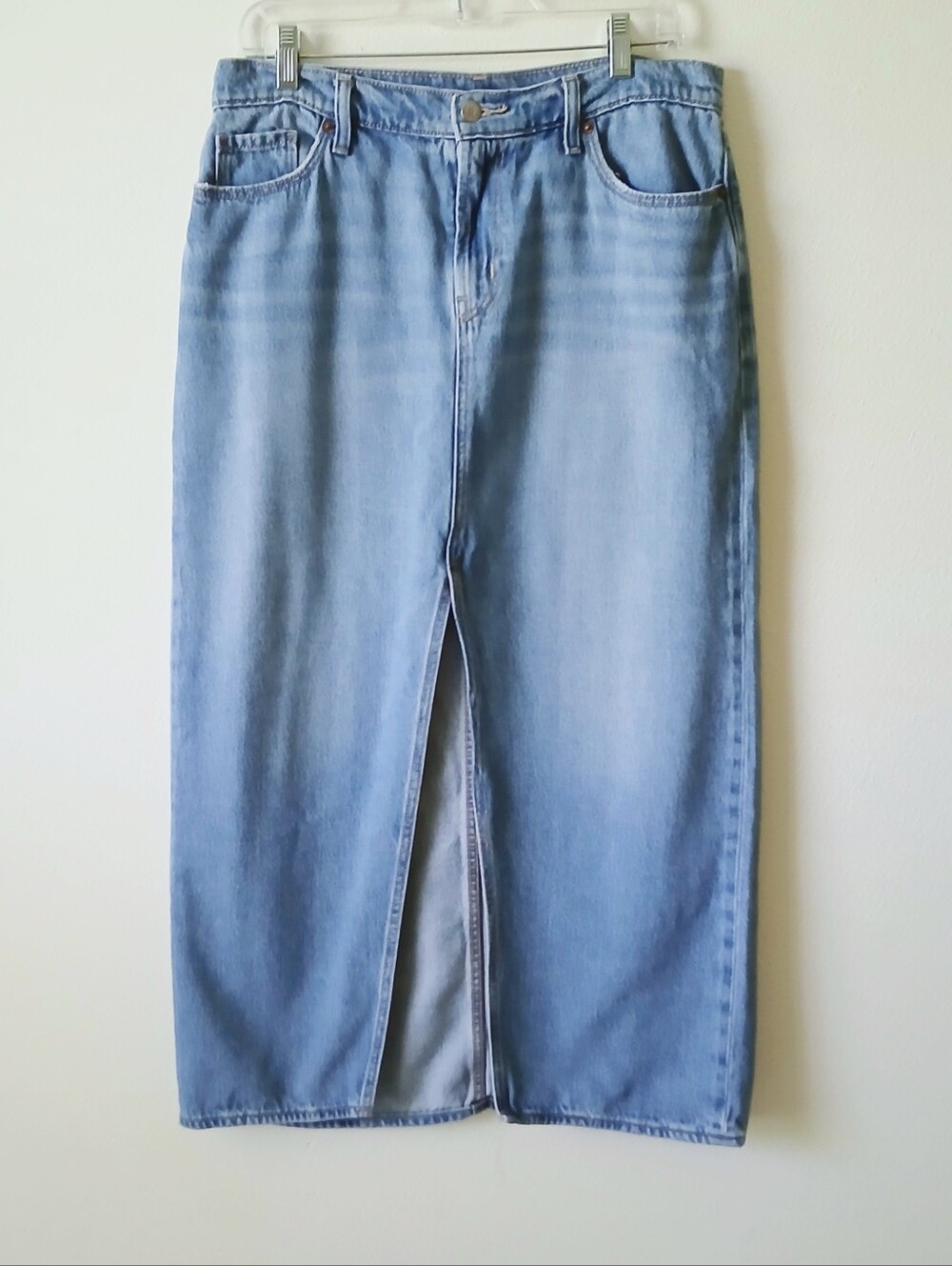 Old Navy Mr Column Slit Denim Skirt Size 8 Mid Rise - Picture 2 of 9